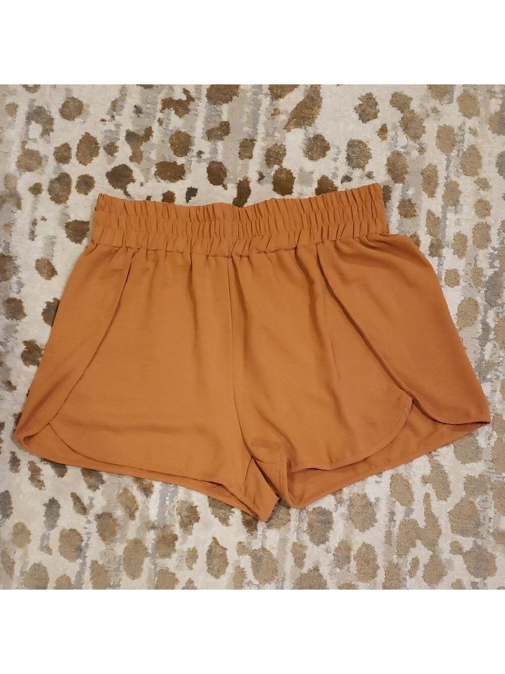 Women's Orange Wide Banded Shorts